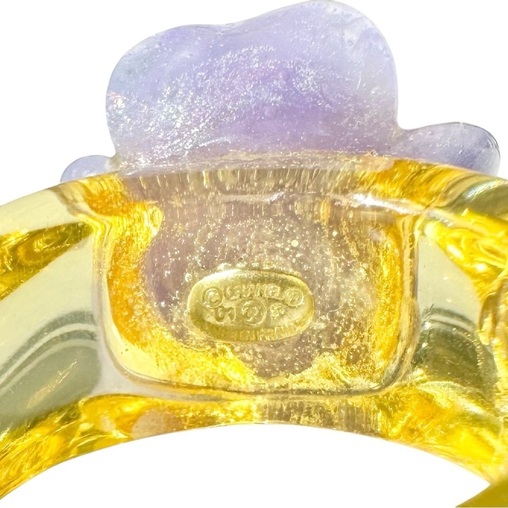 Chanel Purple Camellia Flower Ring 6.5 - Picture 11 of 15